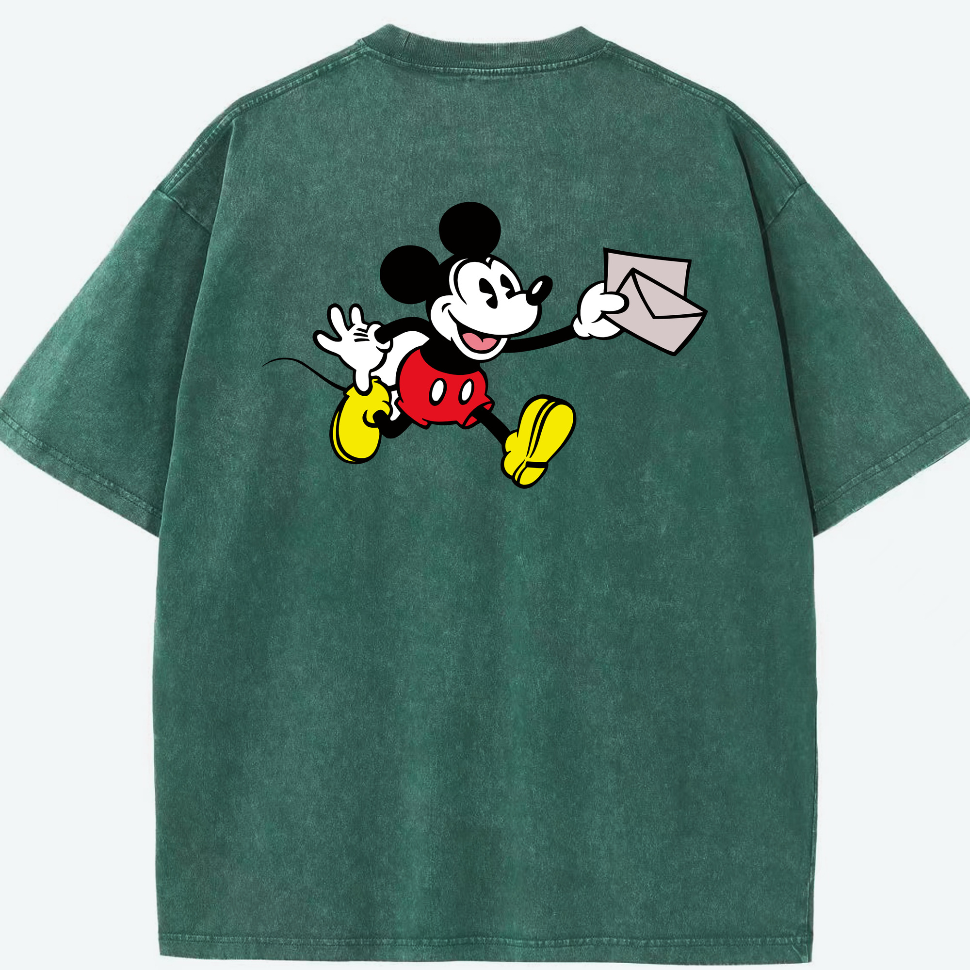 （画像用） ミッキーマウス Mickey Mouse 綿100% ヴィンテージ風 半袖Tシャツ（背面プリント）